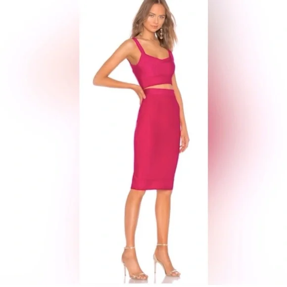 House of Harlow 1960 Two-Piece Hot Pink Compression Set - Picture 2 of 12